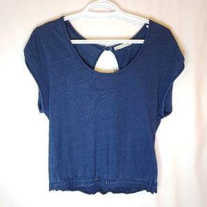 Alternative open back navy tee size small S